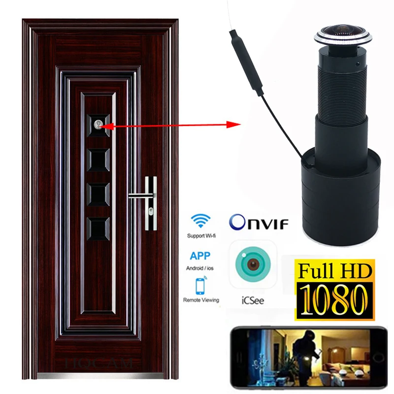 Tuya Google Door Camera WiFi Eye Hole HQCAM Video Security Alexa Support Wireless Smartlife Smart Home 1080P HD CCTV Support NVR
