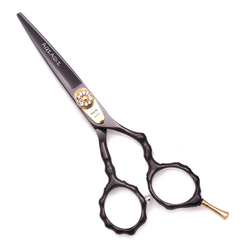 Ножницы для стрижки волос AQIABI JP, 5,5 дюйма, стальные ножницы для волос, парикмахерские ножницы, филировочные ножницы с черной бамбуковой ручкой A9010