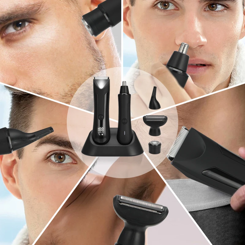 Hot Sell Personal Rechargeable Electric Men Ear Nose Trimmer Set Body Hair Trimmer Balls Groin Hair Shaver for Men