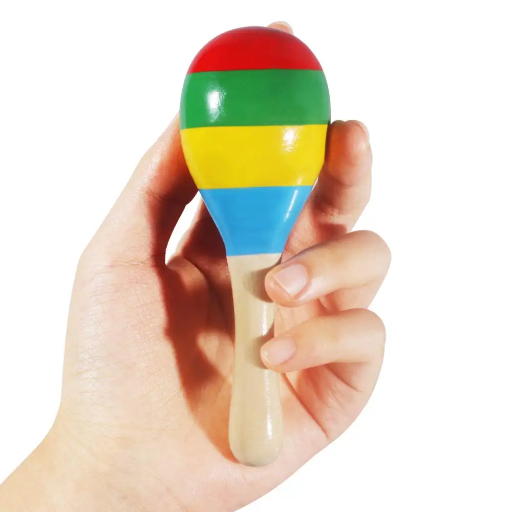 2021Hot modelsMini Wooden Maracas Fiesta Maracas Handmade Colorful Wood Maracas Rattle Shakers for Party Party Favors Classroom