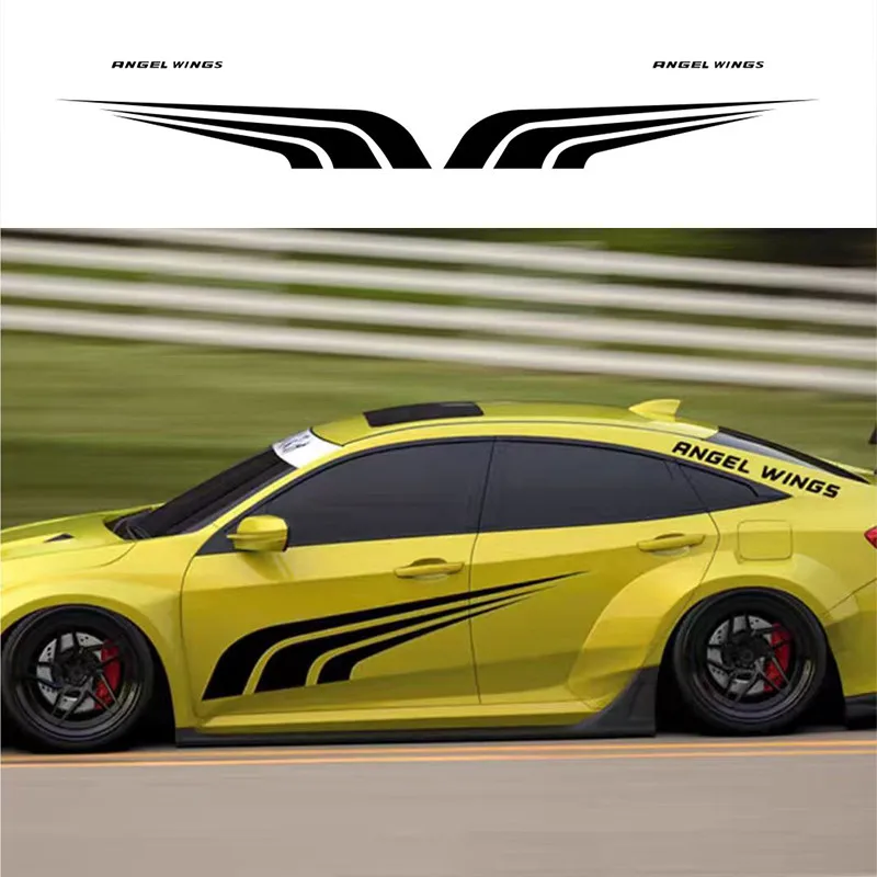 Car Door Angel Wing Vinyl Stickers For Audi VW Ford BMW Toyota Honda Mercedes Benz Tesla Peugeot Renault Tuning Accessories