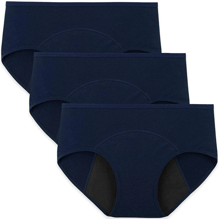 Free Shipping plus size ladies panty cotton 3 layer leak proof menstrual period panties big girl panties