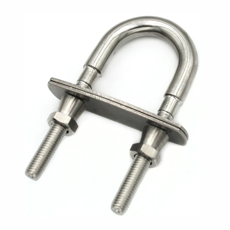 High Standard Wire Rope Fittings Cable Rigging Hardware Marine Stainless Steel 304 316 U Bolt with Self-gripping Safety Nuts
