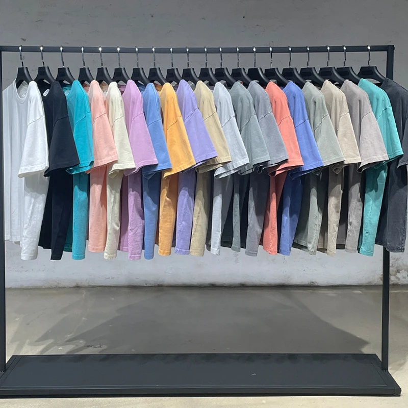 Factory Wholesale Oversized Unisex Heavyweight 100% Cotton Tshirts Hip Hop Vintage Washed Fashion Blank T Shirts