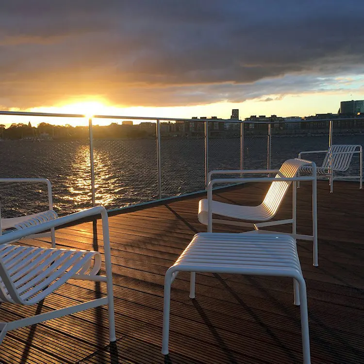 bubble tea shop wrought iron outdoor table chair bench American casual back chair balcony courtyard coffee table