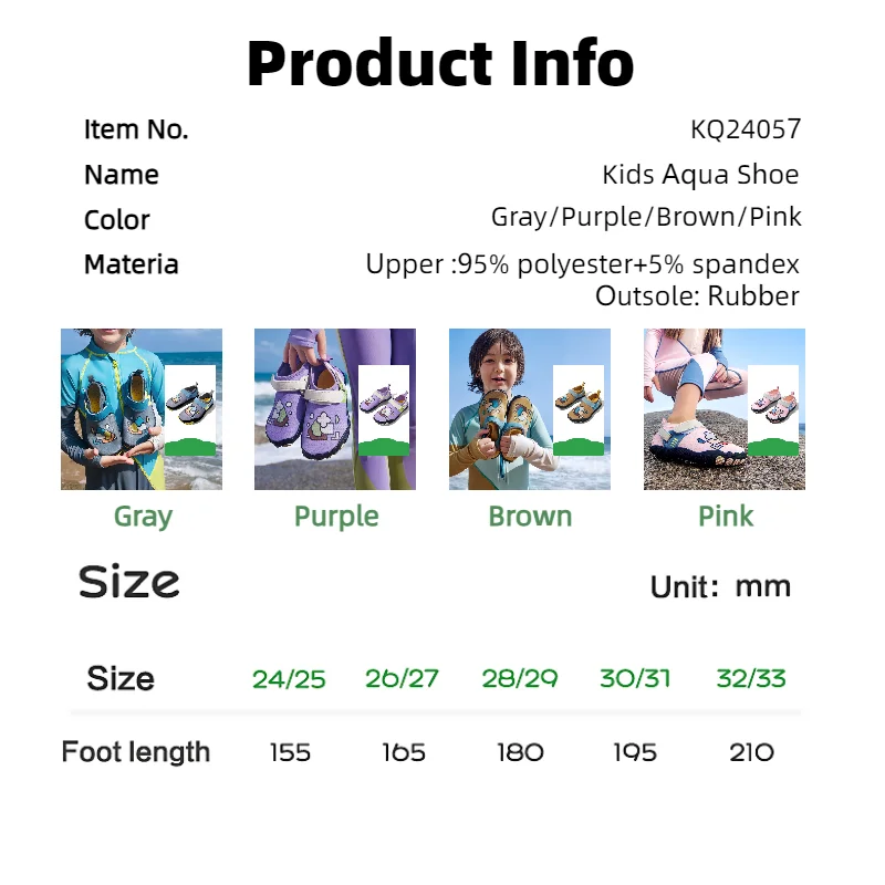 KOCOTREE Kids Summer Aqua Shoes Children Barefoot Anti Slip Breathable Water Shoes Beach Swimming Pool Stream Trekking