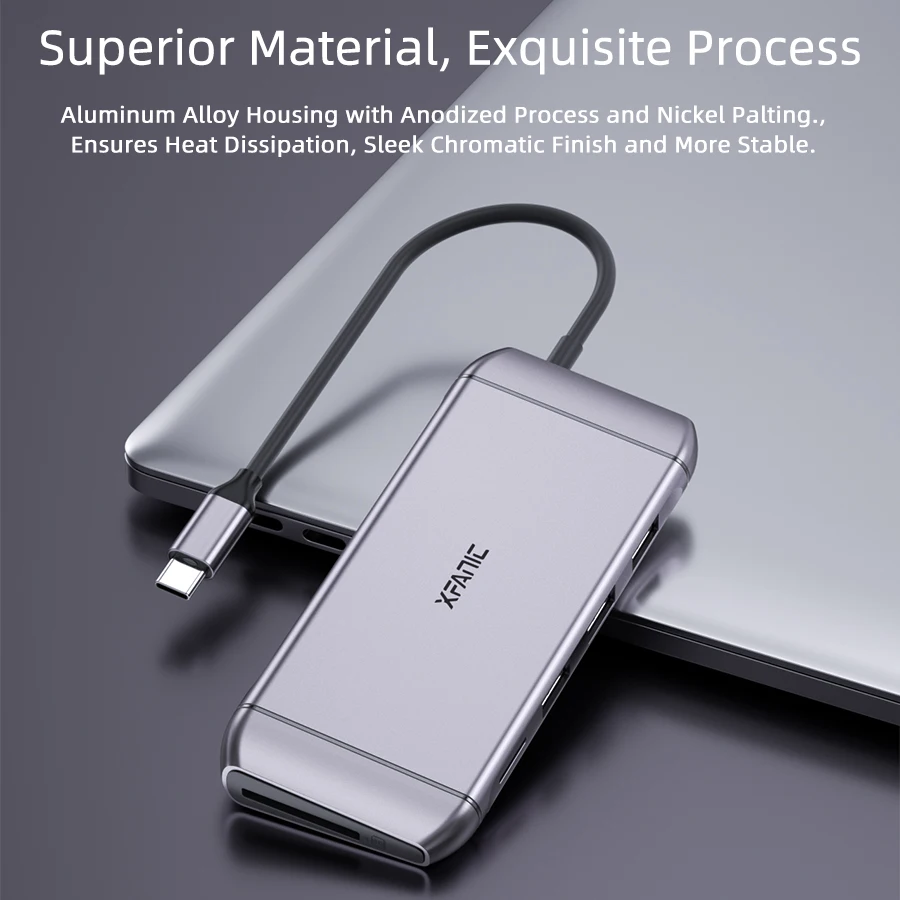 
Soomfon 9 in 1 Type C Docking USB C to Ethernet HDMI VGA USB C Hub Adapter for Macbook 