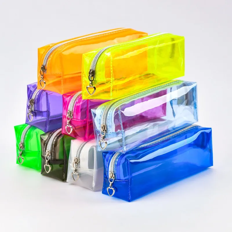 Wholesale facto Custom Clear Plastic Pvc Pen Bags Pencil Case For School Girl Boy plastic bag