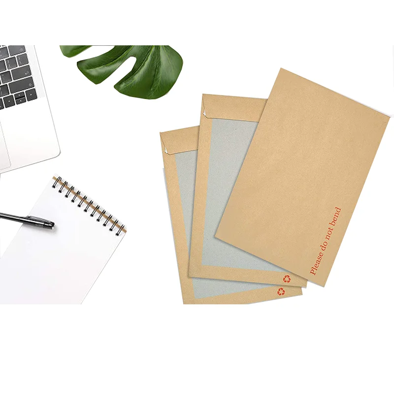 Custom C4 A4 Peel&Seal Manila Hard Board Backed Envelope Do Not Bend Envelopes
