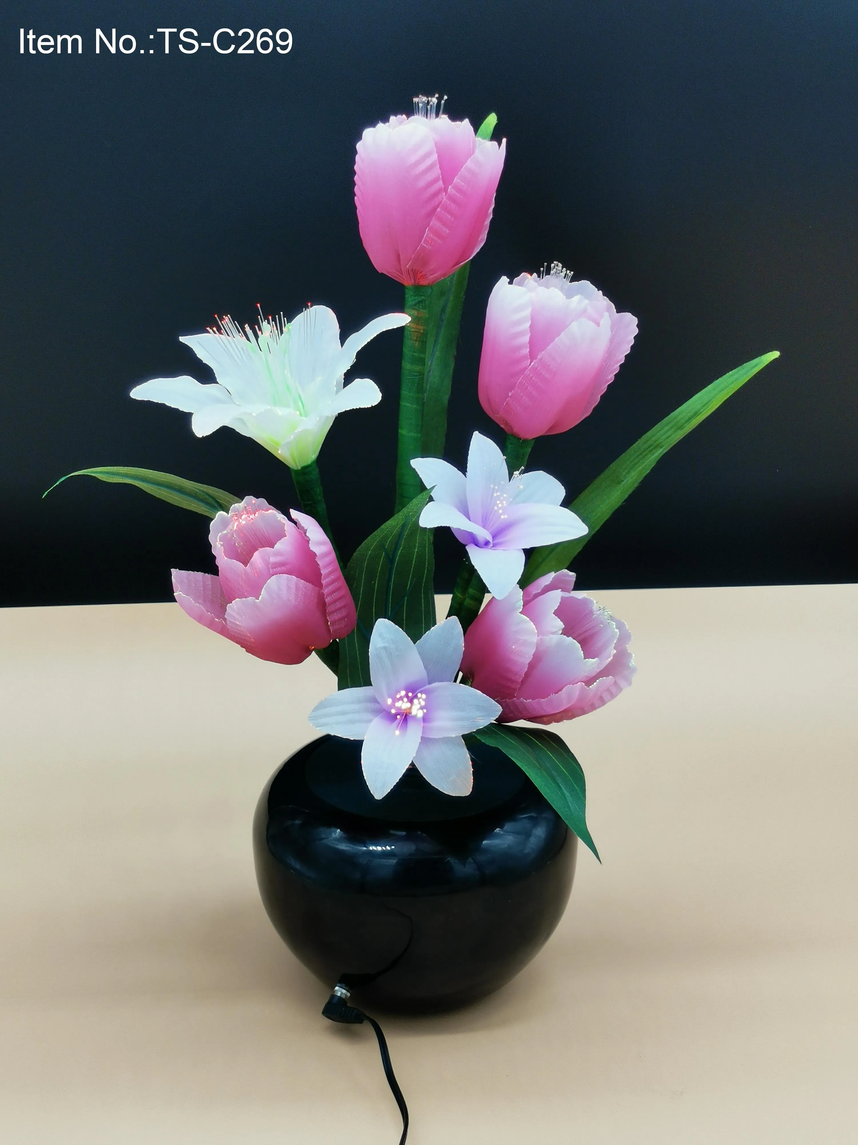 Christmas LED Lighting /LED fiber optic flower light / LED decoration christmas flower lamp