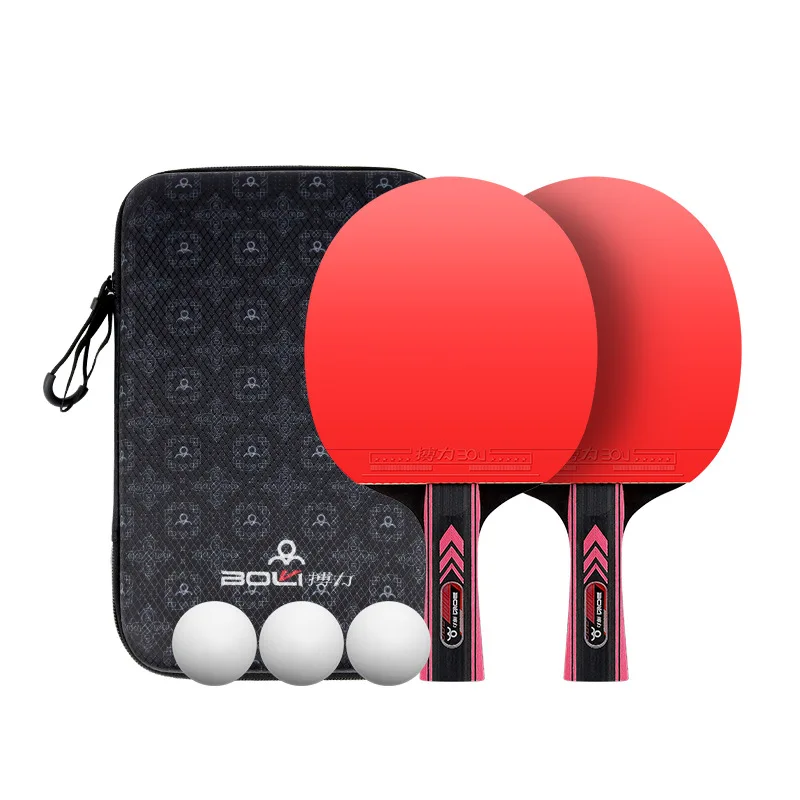 YoungJoy BOER F03 Beginner 2 bats 3 ball 7 layer pure wood training practice ping pang Table tennis racket set
