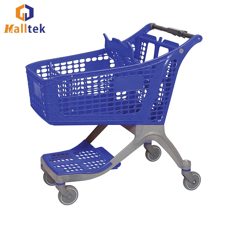 Customized Grocery Store  Foldable   Rure Plastic Shopping Trolley Cart