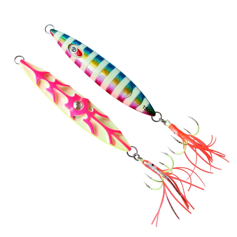 Sportpro Metal Jigging Lure 60g 80g 100g 120g 150g Salt water Lead Fishing Jig Slow Pitch Bait Luminous Metal Jig Lure