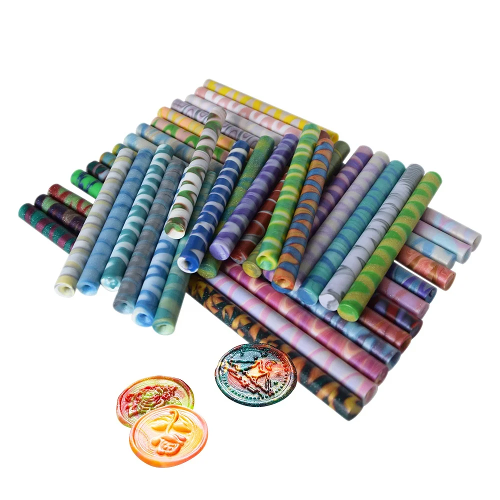 Featured Mix Colors Brass Seal Stamp Sealing Wax Sticks for Glue Gun Making Round 11mm