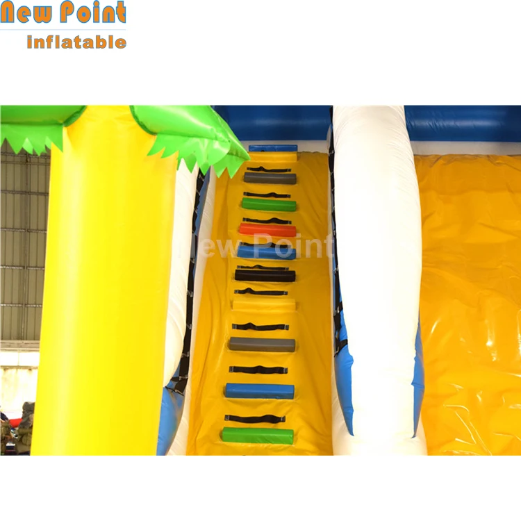single lane palm tree inflatable water slide inflatable swimming pool combo