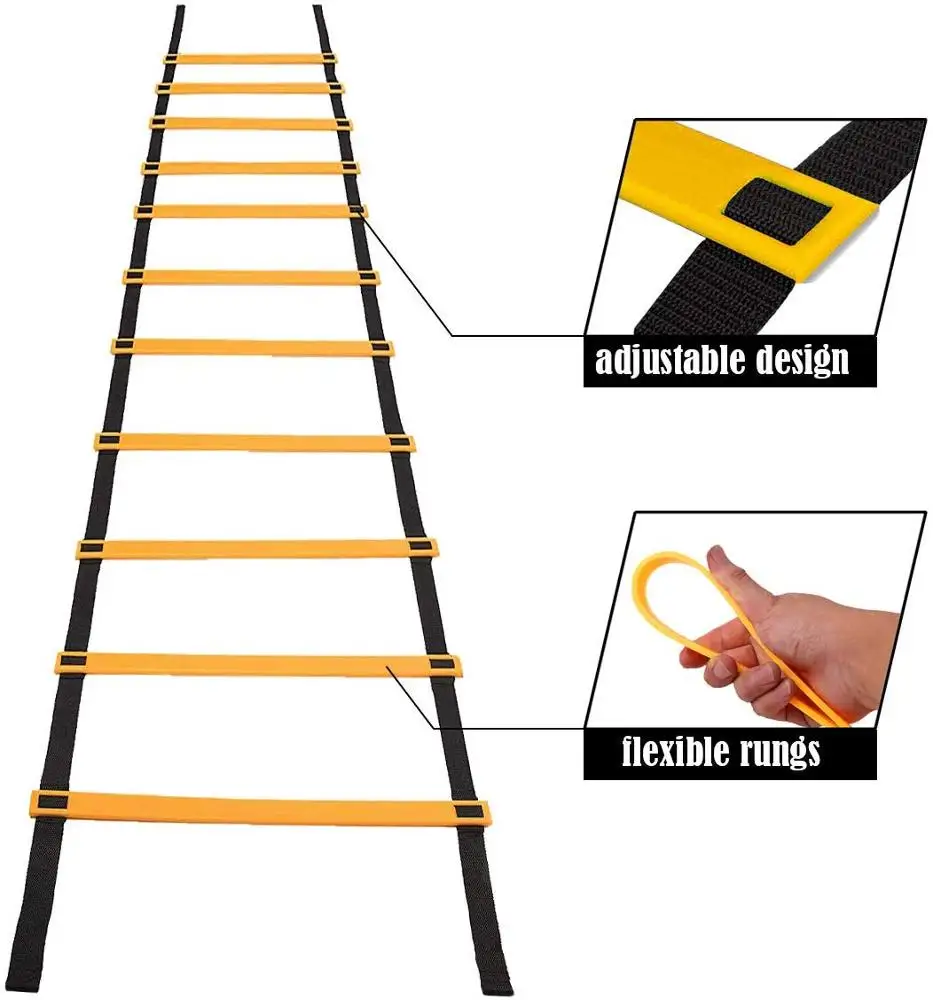 2023 New Agility Ladder & Speed Cones Training Set Improves Coordination, Speed,Include Agility Ladder with Carrying Bag