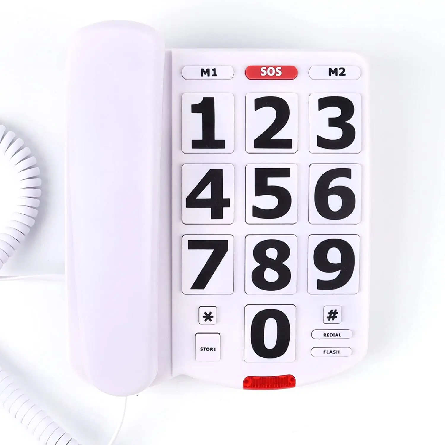SOS Big Button Telephone Loud Speaker Caller ID for Elderly Amplified Corded Landline Phones Home Use Without Handfree