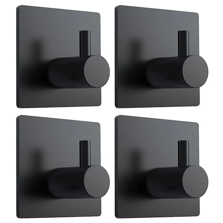 Stainless Steel Self Adhesive Wall Hooks Self-adhesive Wall Mounted Coat Towel Hook Adhesive Sticker Wall Hanger Hook