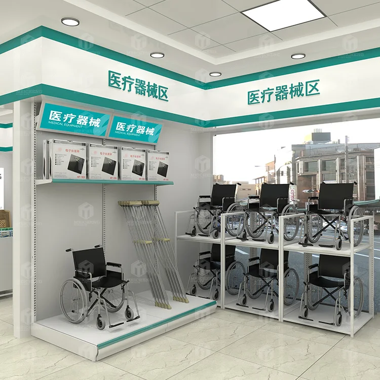 Meicheng Whole Store Layout Design Drugstore Pharmacy Medical Store Medical Stand Display Rack For Pharmacy