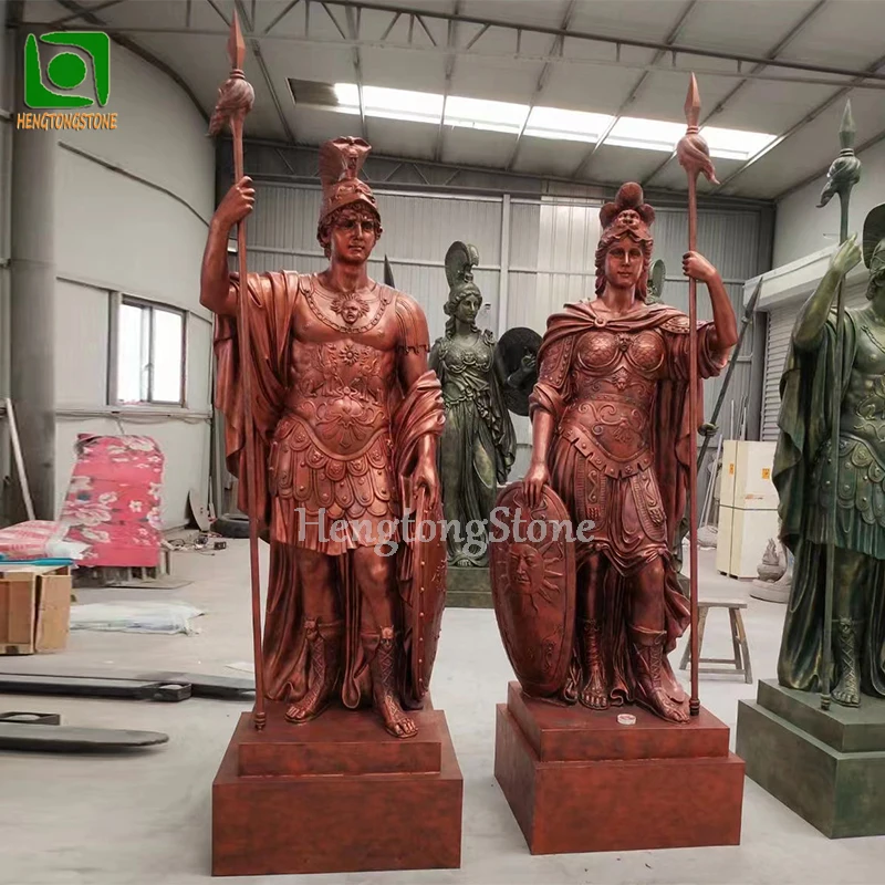 Уличный сад античный в натуральную величину из стекловолокна смолы Римская Статуя солдата скульптура