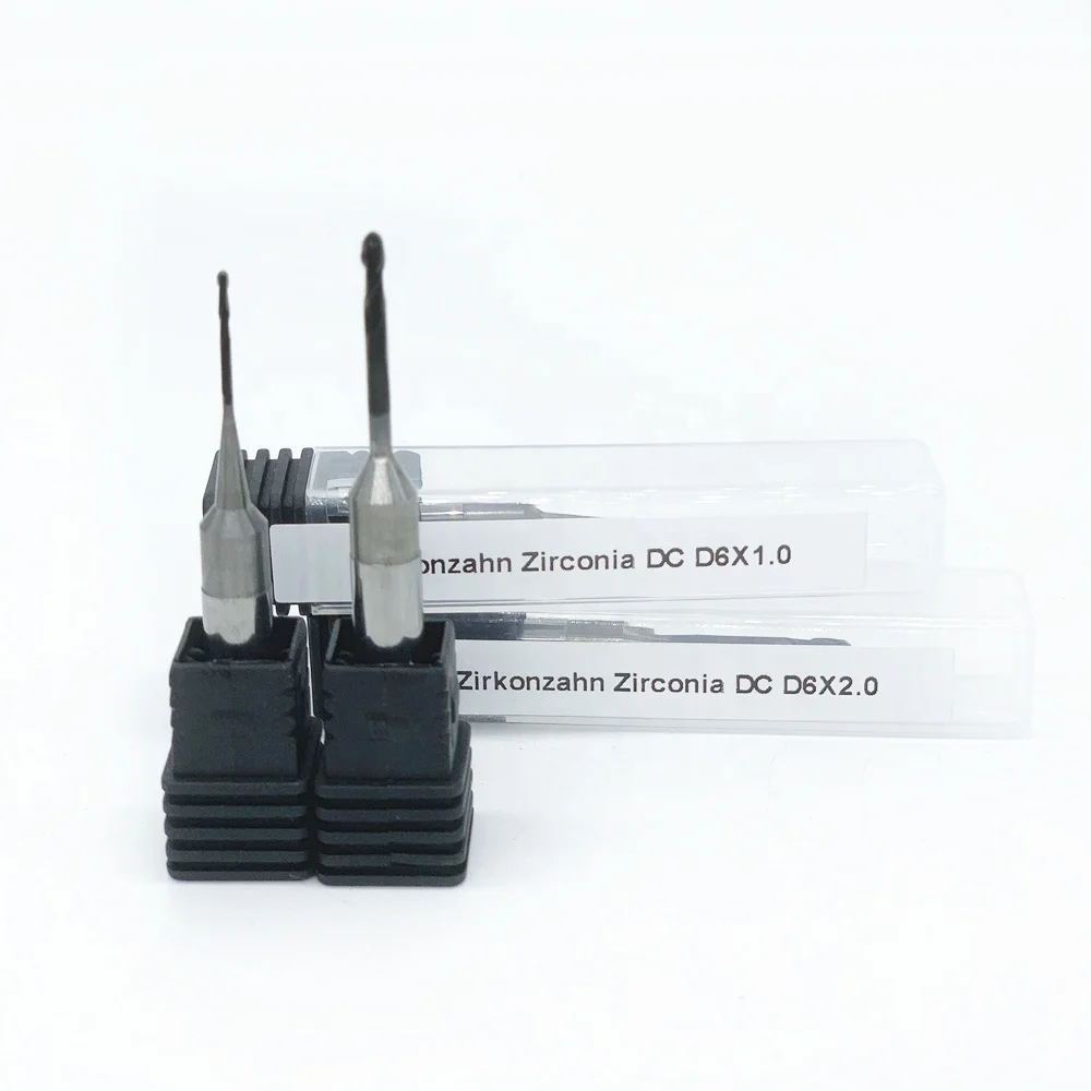 DC Coating Zirkonzahn 6mm 3mm Shank Diamond Coated Dental Zirconia Block PMMA WAX PEEK Drill Tool Milling CAD CAM Bur