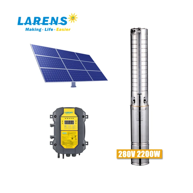 Larens 4 дюйма DC 2200W SS Солнечный двигатель водяной насос системы с мощность панели солнечных