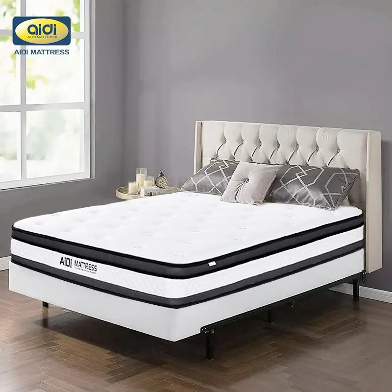 Best Supplier Wholesale Mattress Double King Compressed Roll Bed Cool Gel Memory Latex Foam Spring Mattress