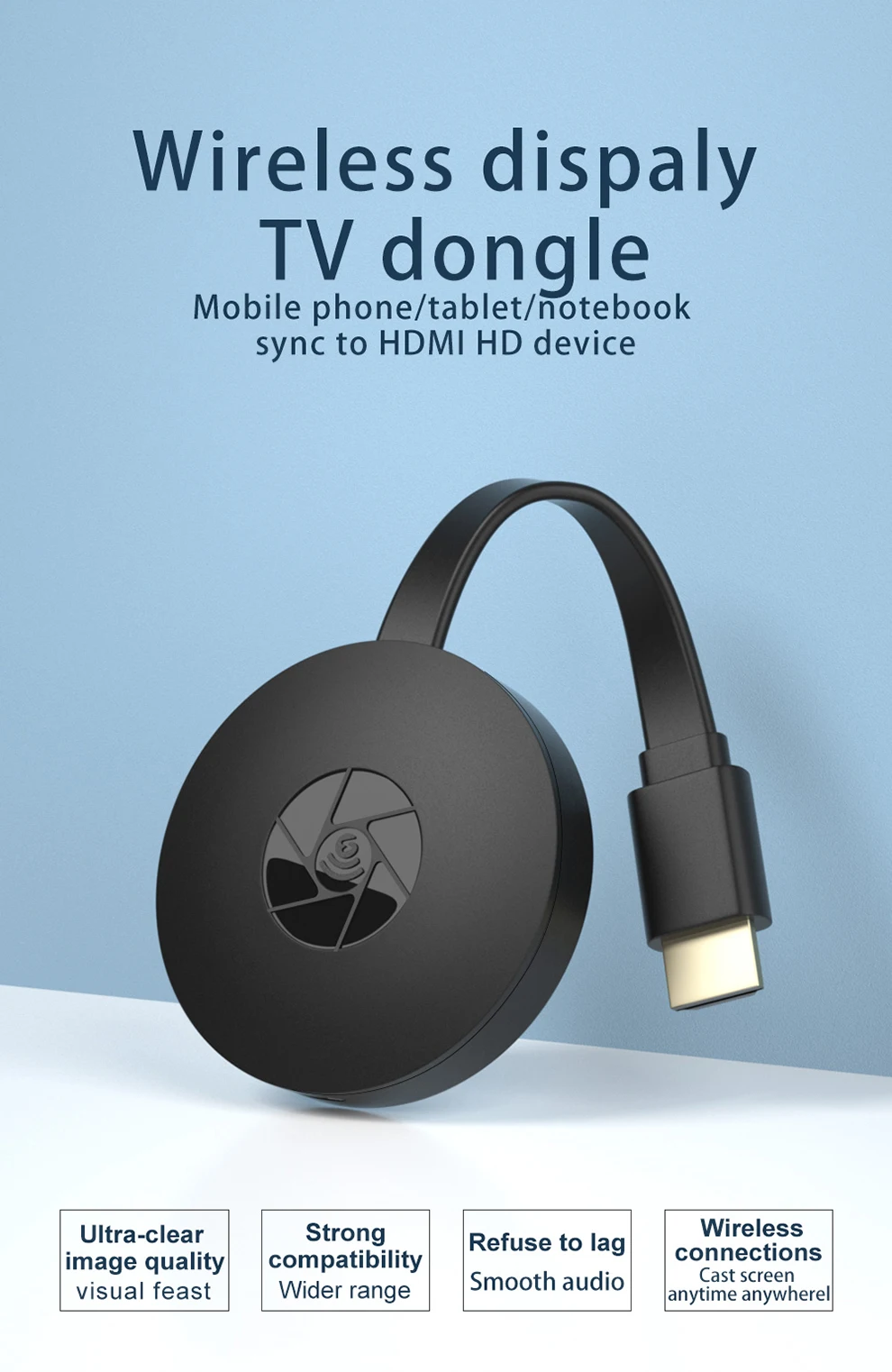  Беспроводной адаптер G2A Anycast HDMI 4K зеркальное отображение смартфонов поддержка Youtube/Netflix/Android/ Mac/