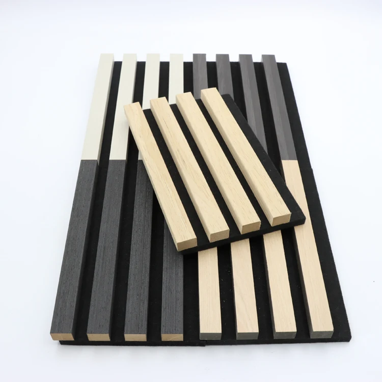 Soundproof high quality environmental friendly slat wooden wall acoustic panel for home decoration