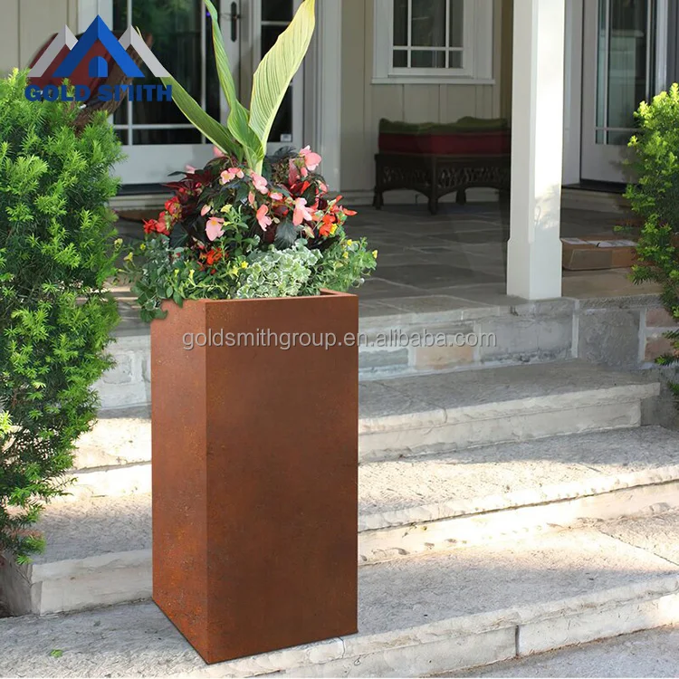 Rust Board Flower Box - Weathering Planter - Weathering Steel Material - Herb Planter - Raised Garden Bed