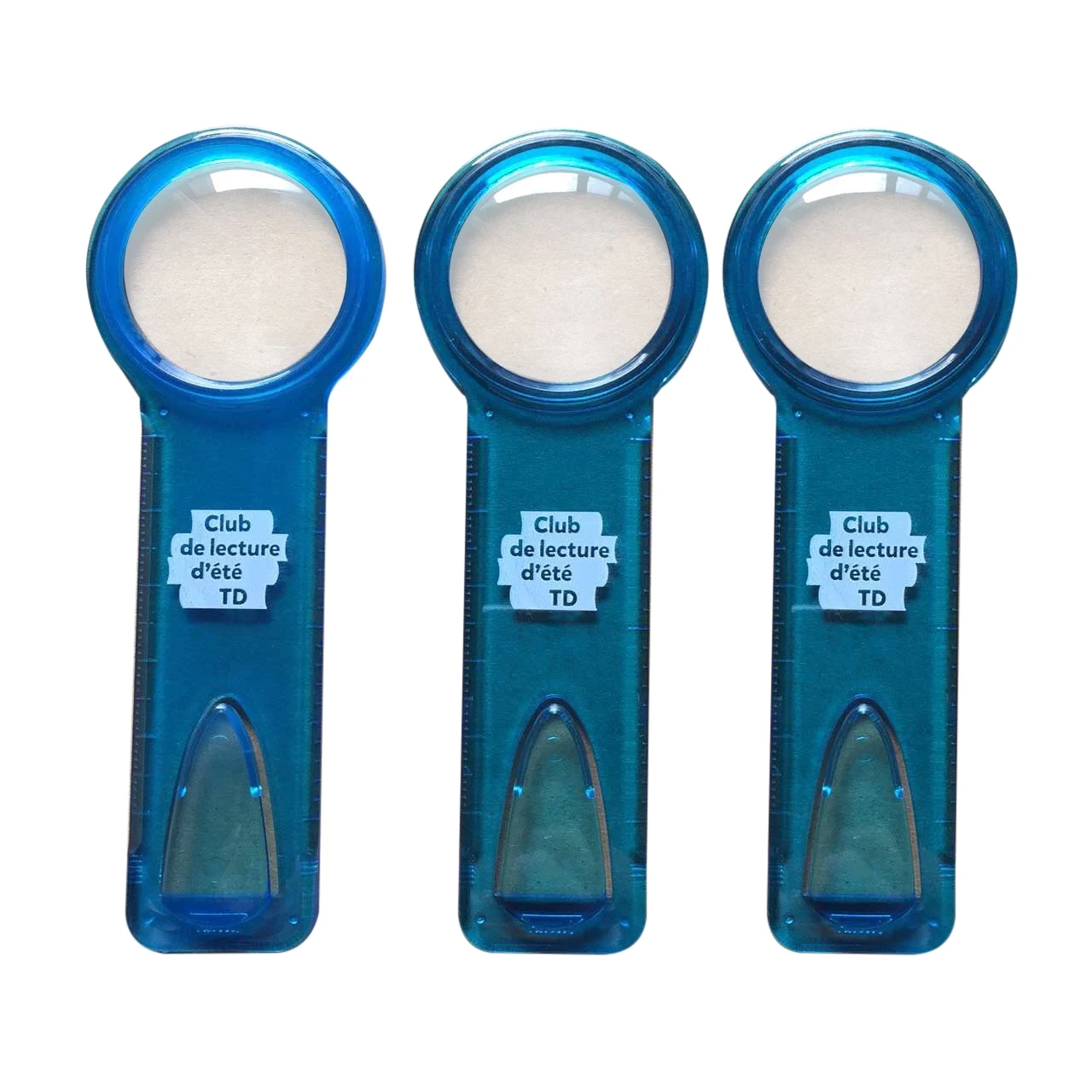 Hot selling three in one multifunctional stationery PS MINI ruler magnifying glass and bookmark