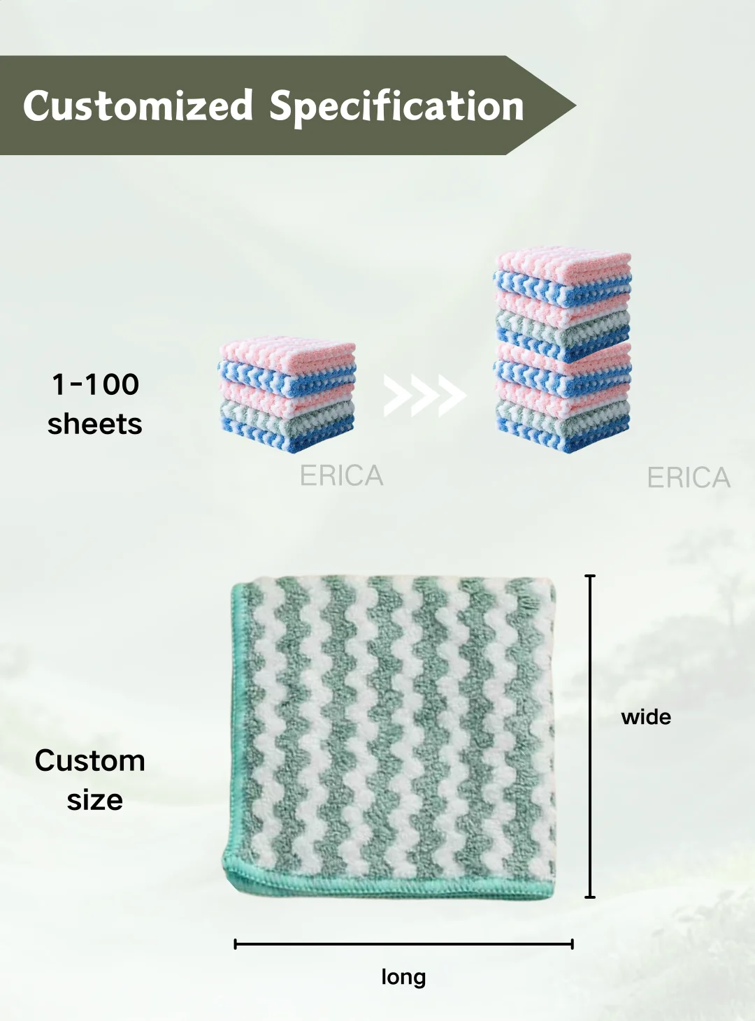 Hot Sell Cleaning Water Absorb Kitchen Towel Soft And Comfortable Microfiber Dish Cloth