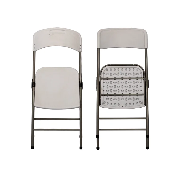 Popular Factory Cheap Outdoor HDPE Metal Banquet Portable White Plastic Folding Chair