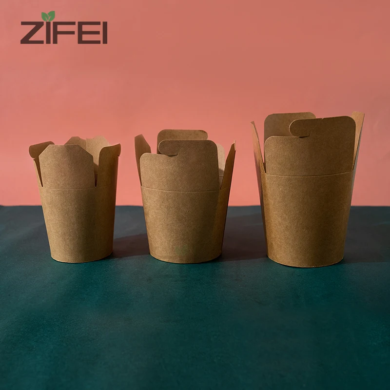 Customized Printing Recycle Biodegradable Food Grade Disposable Take Away  Packaging Noodle Box