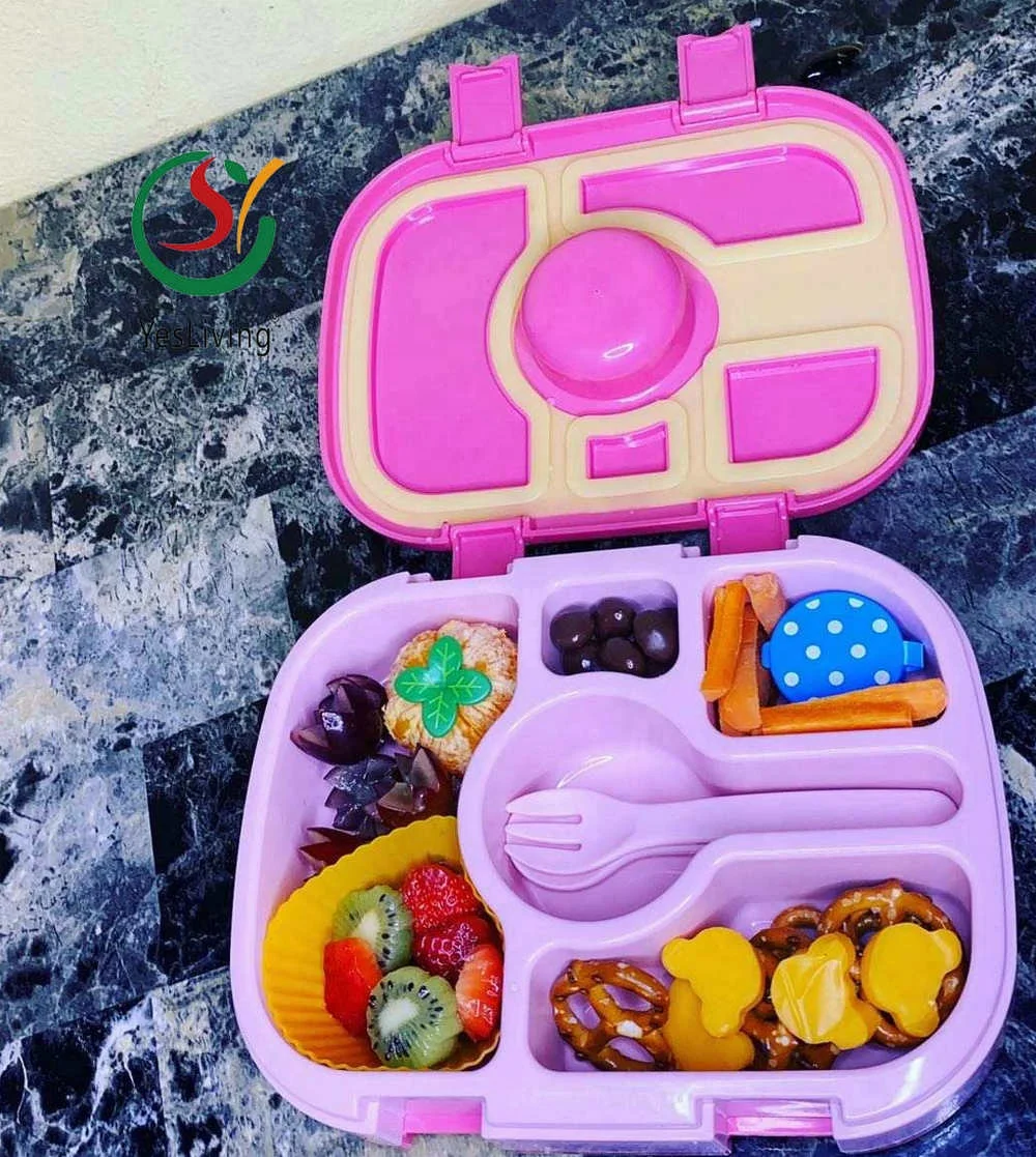 Розовый детский Ланч-бокс Bento с принтом на заказ 5