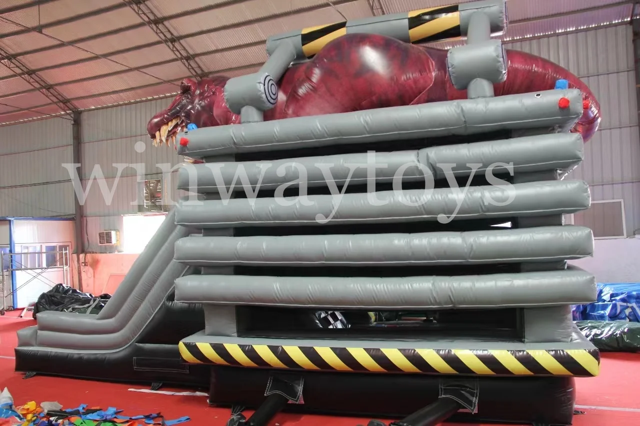 Inflatable Jumping Castle Dinosaur Bounce Combo House T-Rex Bounce and Slide Combo