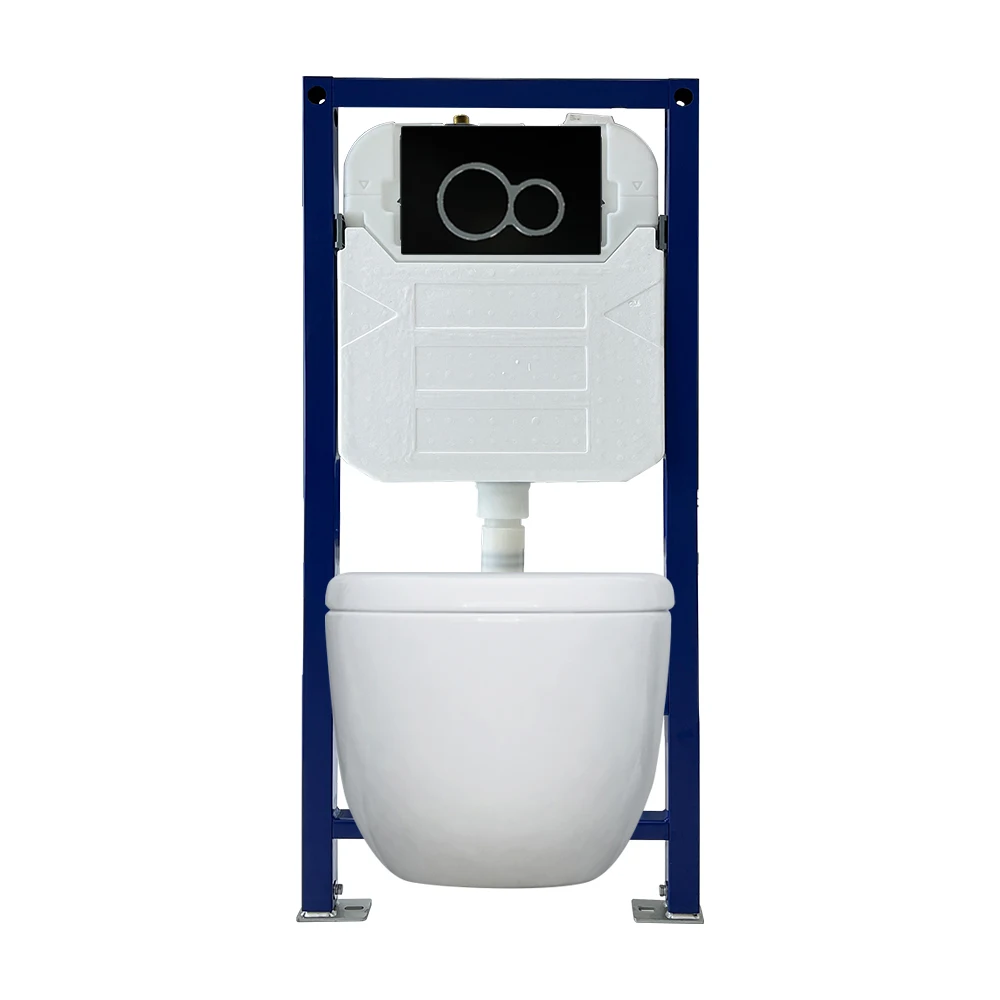 Modern Dual-Flush Concealed Cistern with Frames for Wall-Hung Toilets Sanitary Bathroom WC Dual-Flush Wall-Mounted Installation