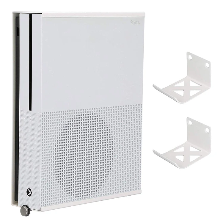 Mount + 2 Controller Mounts Bundle for Xbox One S (White) | Mount on the wall or on the back of the TV