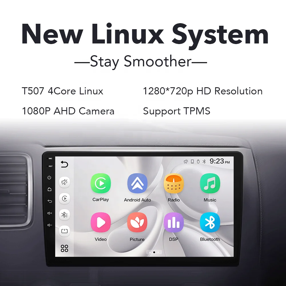 Автомагнитола Linux стерео DVD-плеер 9 дюймов экран с CarPlay Android автомобильный универсальный MP5