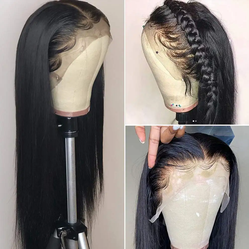 Wholesale Straight Human Hair Wigs With Bangs Full Machine Made Wigs For Black Women Brazilian Straight Hair Wigs With Bangs