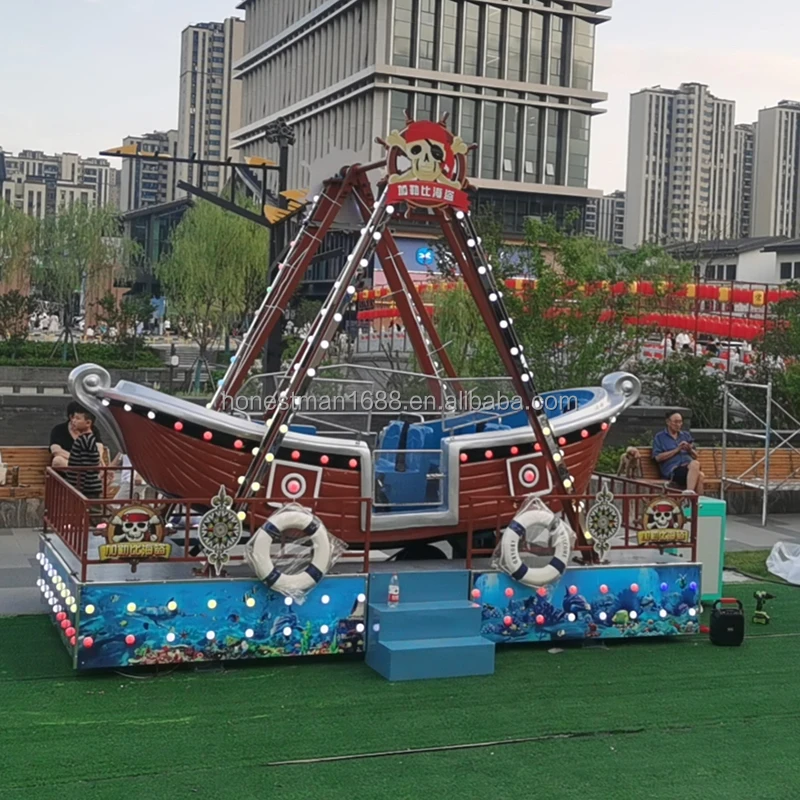 Mini Boat electric playground mechanical swing outdoor theme amusement park ride pirate ship for sale