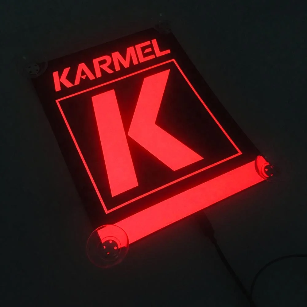 Customized EL car sticker for Rideshare Sign with 4 Suction Cup Removable for Rideshare Driver Sign