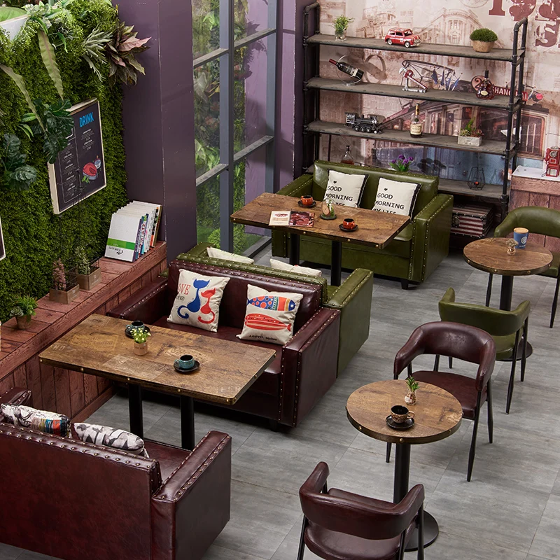 Высококачественный Западный ресторанный диван с 2 сидениями, внутренний деревянный с кожаным обеденным диваном, обеденный стул для кофейни, баров
