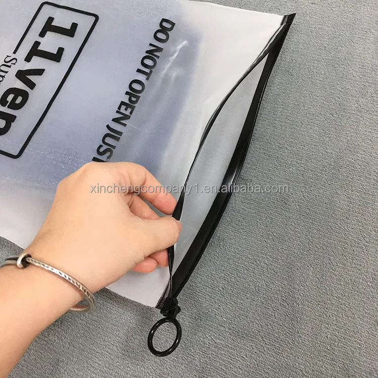 Custom printed slide zip lock plastic bag underwear zippered bag clothing for shoes