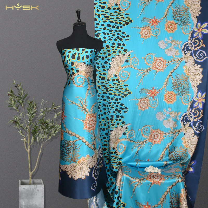 wholesale in stock high density flower floral print woven 100% silk charmeuse satin fabric korean for baby men women clothes