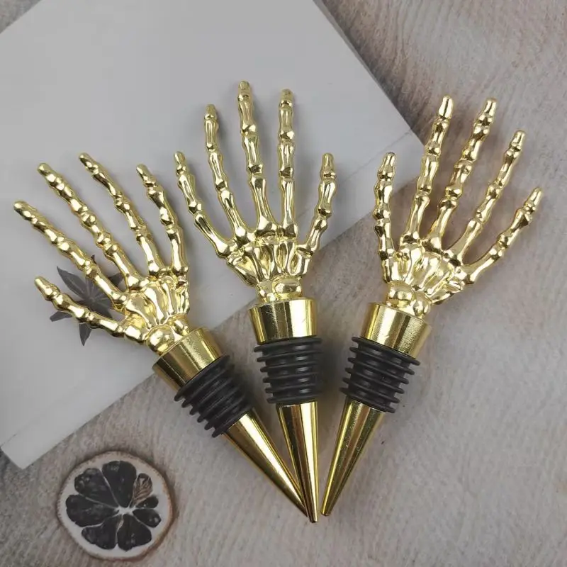 Hot Selling Hand Bone Design Zinc Alloy Gold Silver Kitchen Utensils Drinking Need Wine Stopper Champagne Stopper