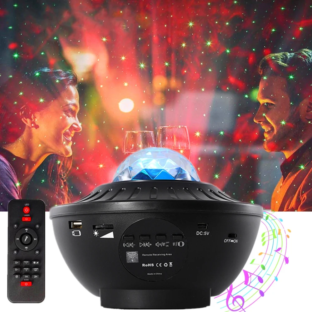 Smart Music Galaxy Star Projector Laser Night Light Speaker Projector Lamps