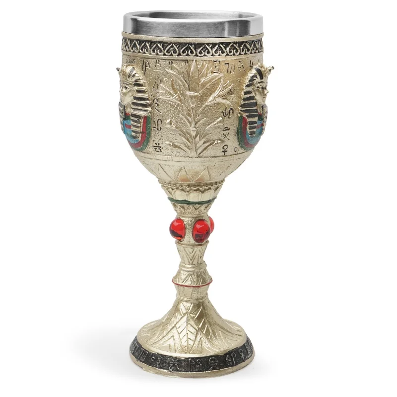 3D Stereoscopic Medieval Skull Wine Glass Resin Stainless Steel Liner Retro Beer Red Wine Glass Whisky