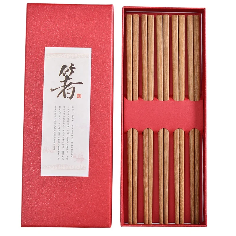 High-grade Chopsticks Japanese Korean Chinese Style Sushi 5 Pairs Gift Set Bamboo Reusable Chopsticks with Case