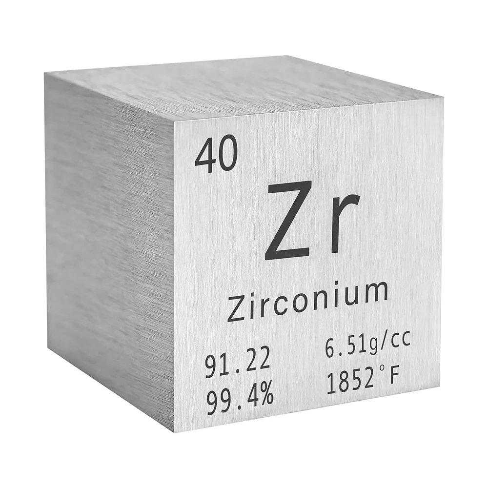 Zirconium Cube - Metal Element Cubes - Laser Engraved Density Cube Set for a Periodic Table of Elements Collection